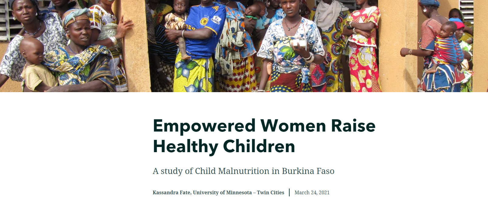 Empowered Women Raise Healthy Children